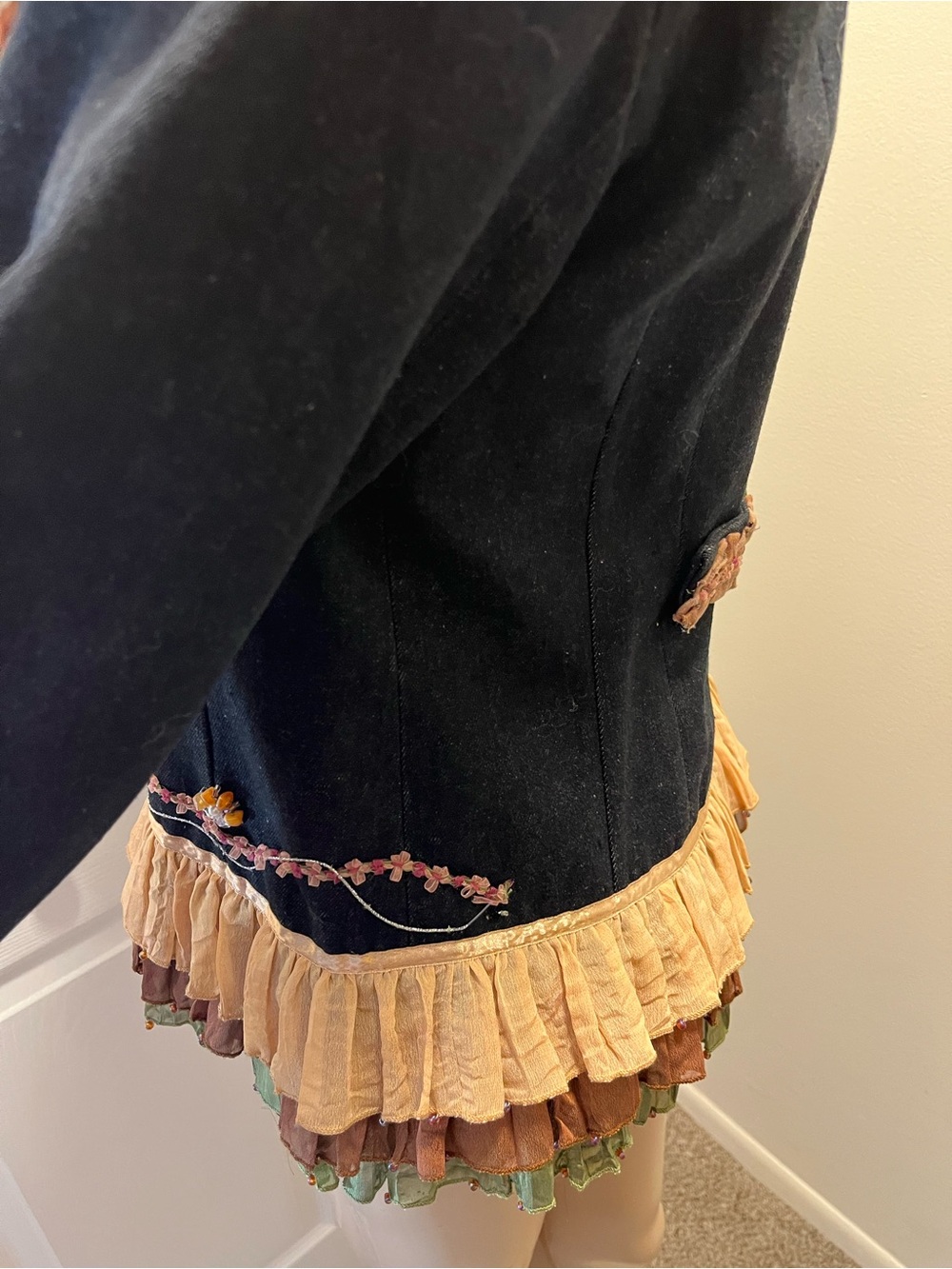 Mary Frances Embellished and Embroidered Denim Jacket Featuring Whimsical Floral - Picture 3 of 16